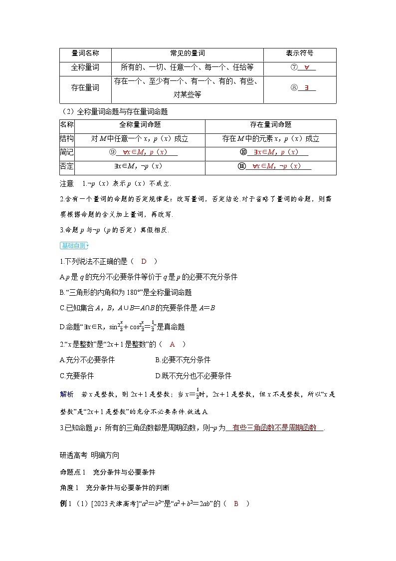 备考2024届高考数学一轮复习讲义第一章集合常用逻辑用语与不等式第2讲常用逻辑用语第2页