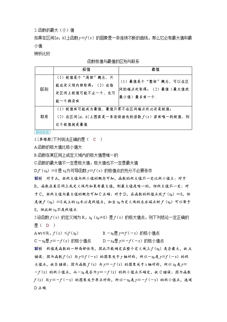 备考2024届高考数学一轮复习讲义第三章一元函数的导数及其应用第3讲导数与函数的极值最值第2页