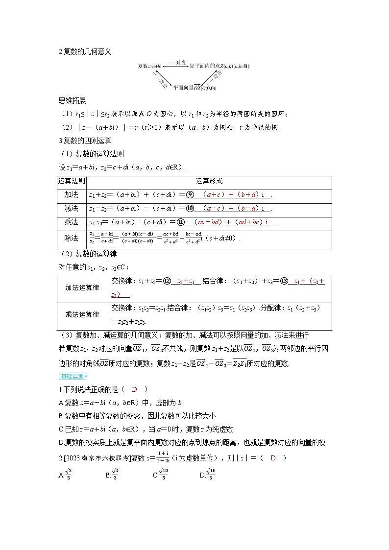 备考2024届高考数学一轮复习讲义第六章平面向量复数第6讲复数第2页