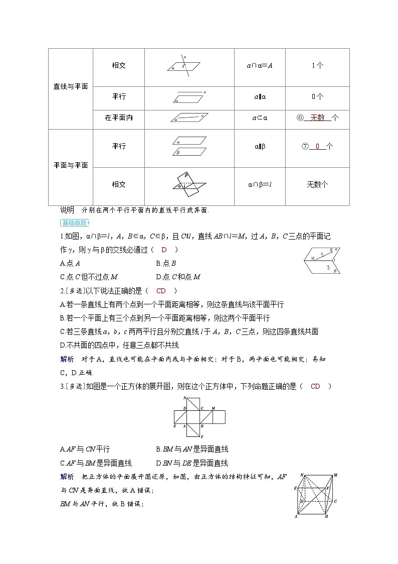 备考2024届高考数学一轮复习讲义第七章立体几何与空间向量第2讲空间点直线平面之间的位置关系02