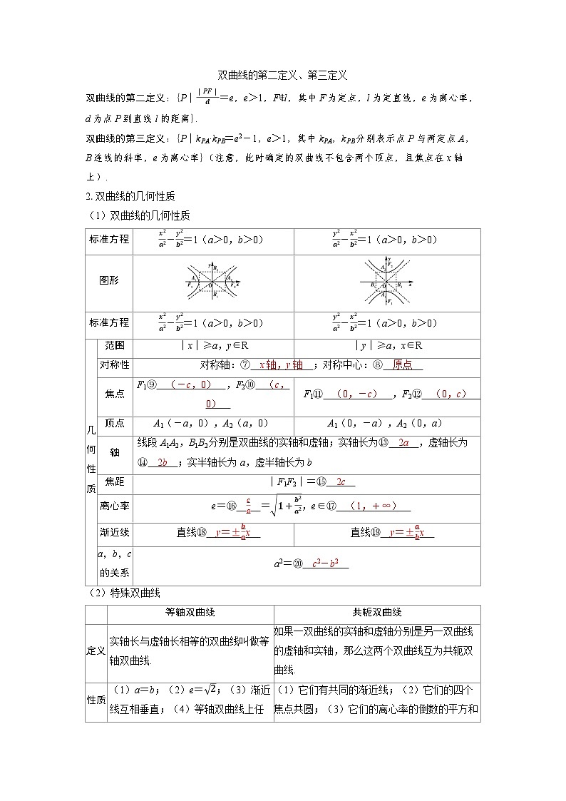备考2024届高考数学一轮复习讲义第八章平面解析几何第6讲双曲线02