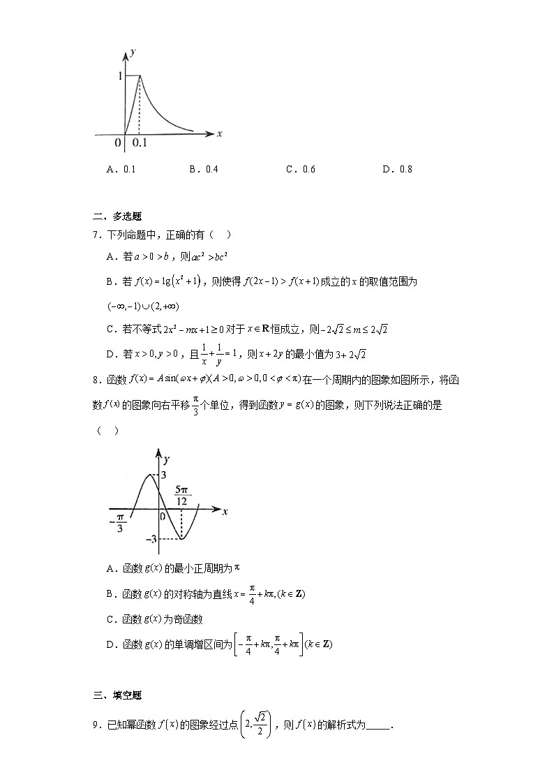 山西省阳泉市2023-2024学年高一上学期期末教学质量监测数学试题02