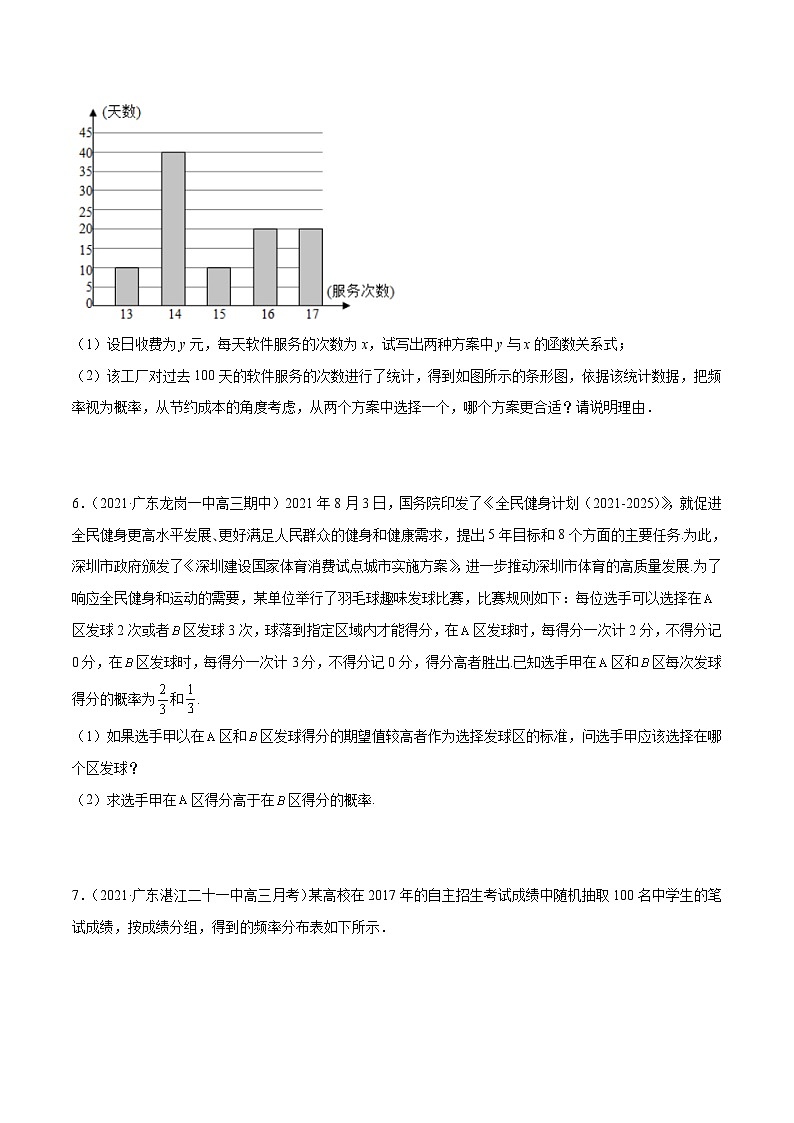 高考数学模拟题分项汇编(第四期) 专题16 概率统计解答题(原卷版+解析)03
