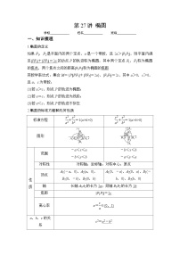 （人教A版2019必修第一册）高考数学（精讲精练）必备 第27讲  椭圆（讲义+解析）