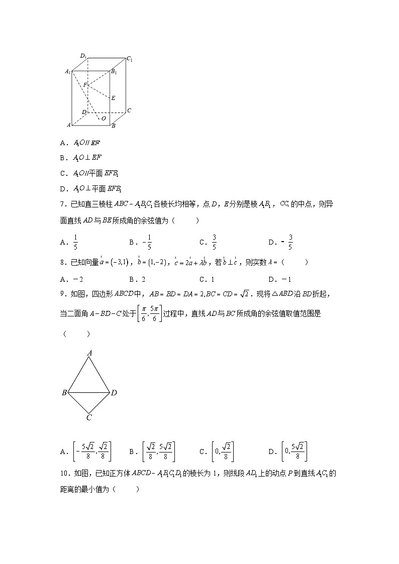 （人教A版2019必修第一册）高考数学（精讲精练）必备 第24练  空间向量及其应用（原卷版+解析）02