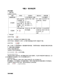备战2024高考数学艺体生一轮复习40天突破90分讲义word版专题27 统计的应用（原卷版）