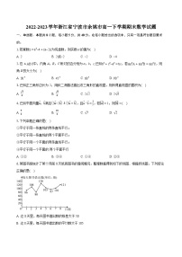 2022-2023学年浙江省宁波市余姚市高一下学期期末数学试题（含详细答案解析）