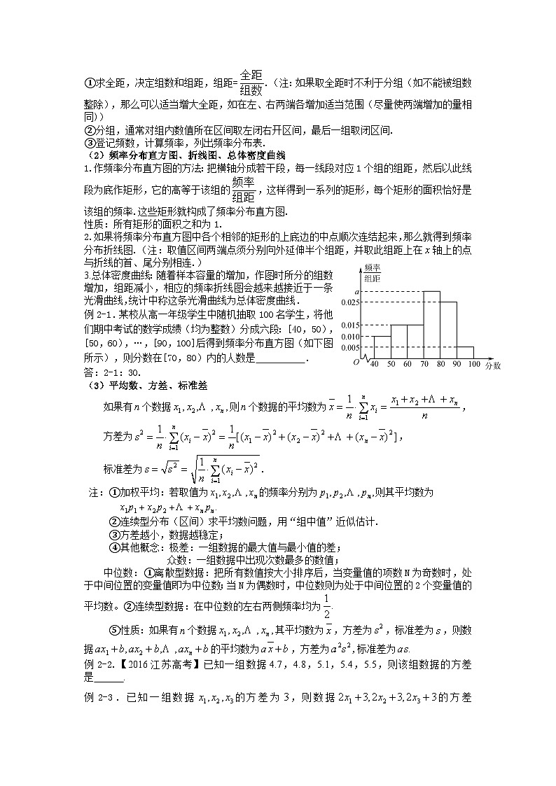高三数学知识点总结：33：统计第2页