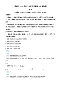 湖北省武汉市武昌区2024届高三上学期期末质量检测数学试题（Word版附解析）
