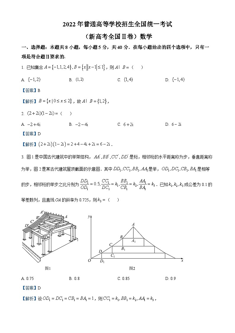 2024年高考数学重难点突破讲义：2022新高考II卷第1页