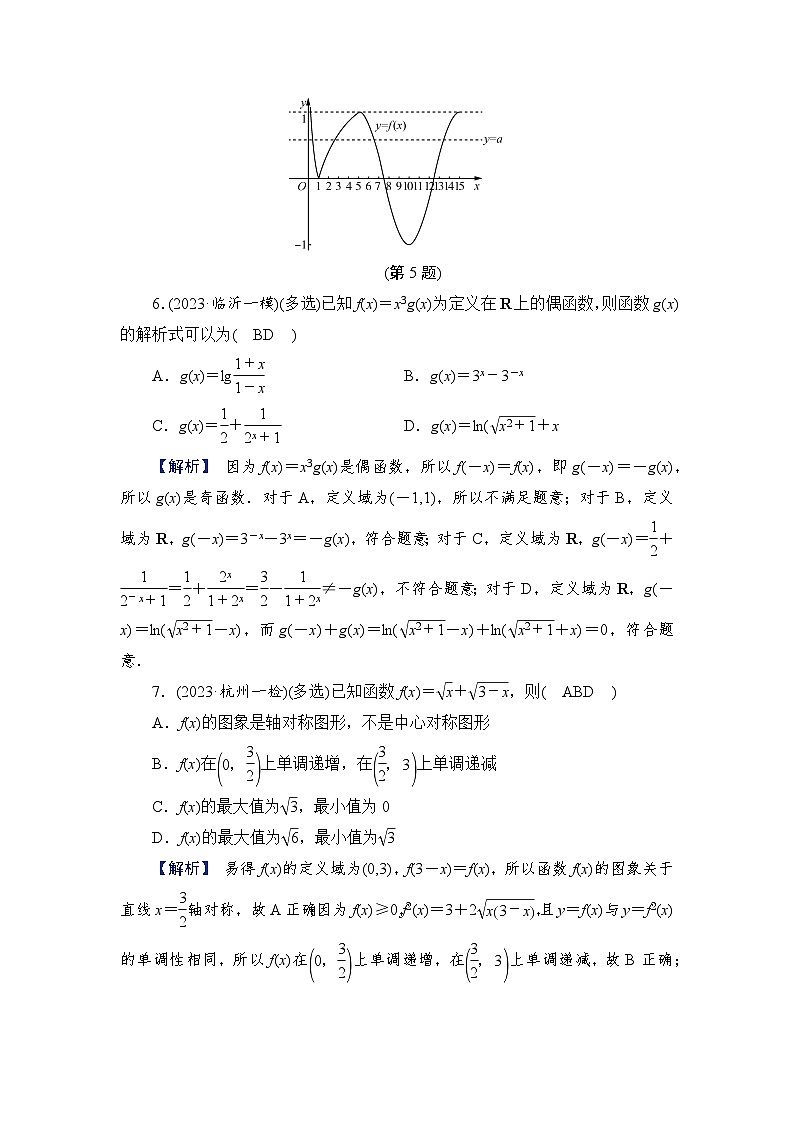 2024年高考数学重难点突破讲义：配套热练  第1讲　函数的图象与性质03