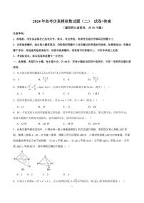 2024年高考仿真模拟数学卷二（题型同九省联考，共 19 个题）