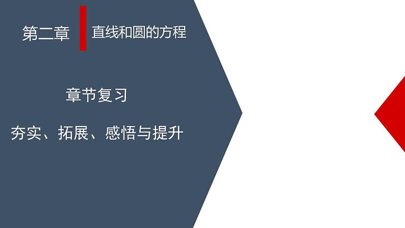 (人教A版（2019）选择性必修第一册)高二上学期数学 第二章直线和圆的方程章节复习 课件+教学设计01