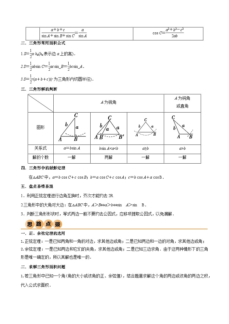 5.4 正余弦定理（精讲）（原卷版）第2页