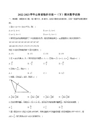 2022-2023学年山东省临沂市高一（下）期末数学试卷（含详细答案解析）