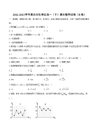 2022-2023学年重庆市长寿区高一（下）期末数学试卷（B卷）（含详细答案解析）