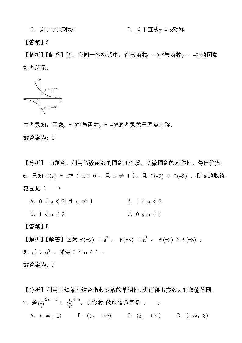备战2024年高考数学二轮专题考前演练之指数运算与指数函数 (解析)第3页