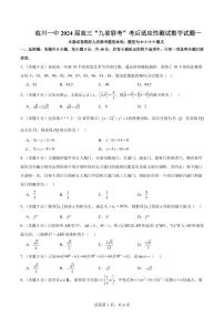 【九省联考模式】临川一中2024届高三“九省联考”考后适应性测试数学试题一