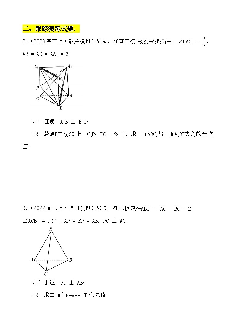 2024年浙江省高考数学二轮专题训练：立体几何初步第2页