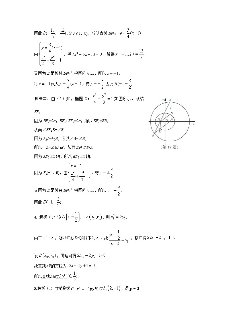 2024年高考数学重难点突破专题九  解析几何第二十九讲  曲线与方程答案86第3页