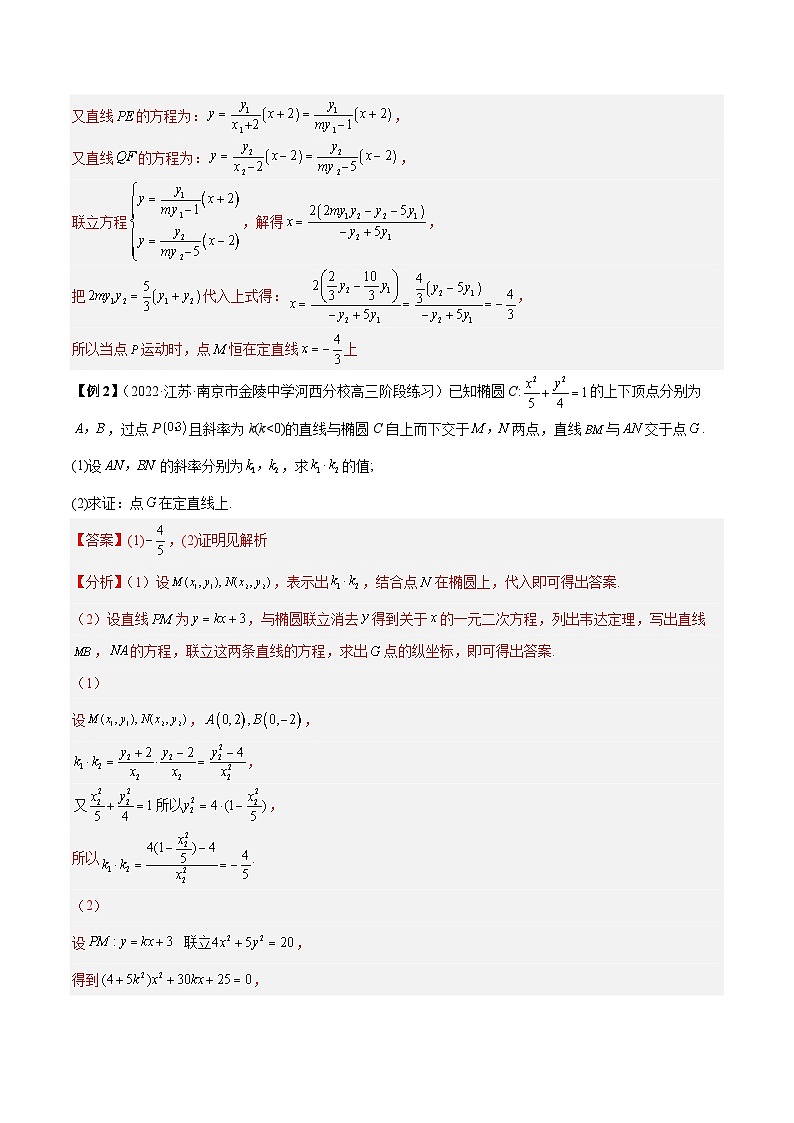 第27讲  圆锥曲线中定直线问题（解析版）第2页