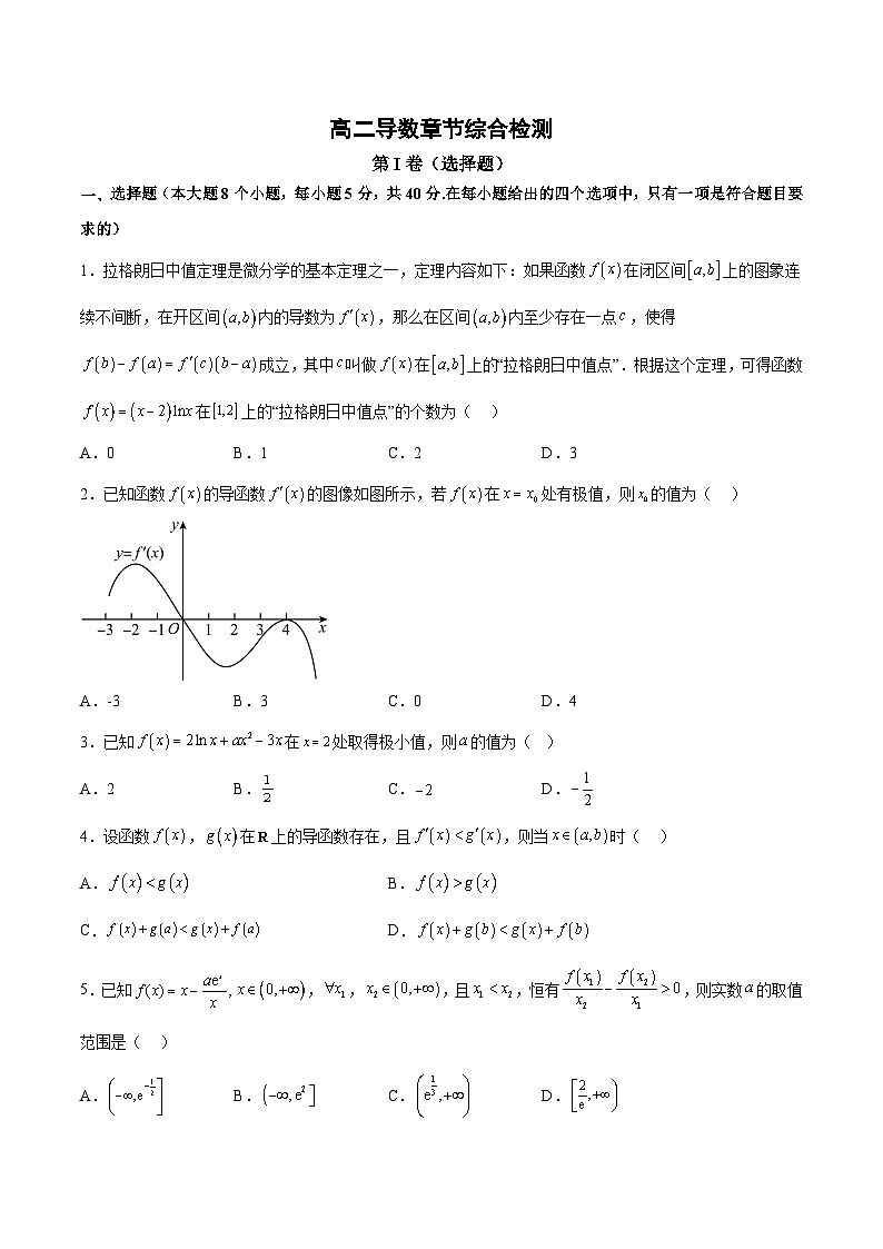第五章 一元函数的导数及其应用（单元综合检测）-高二数学同步教学题型讲义（人教A版选择性必修第二册）01