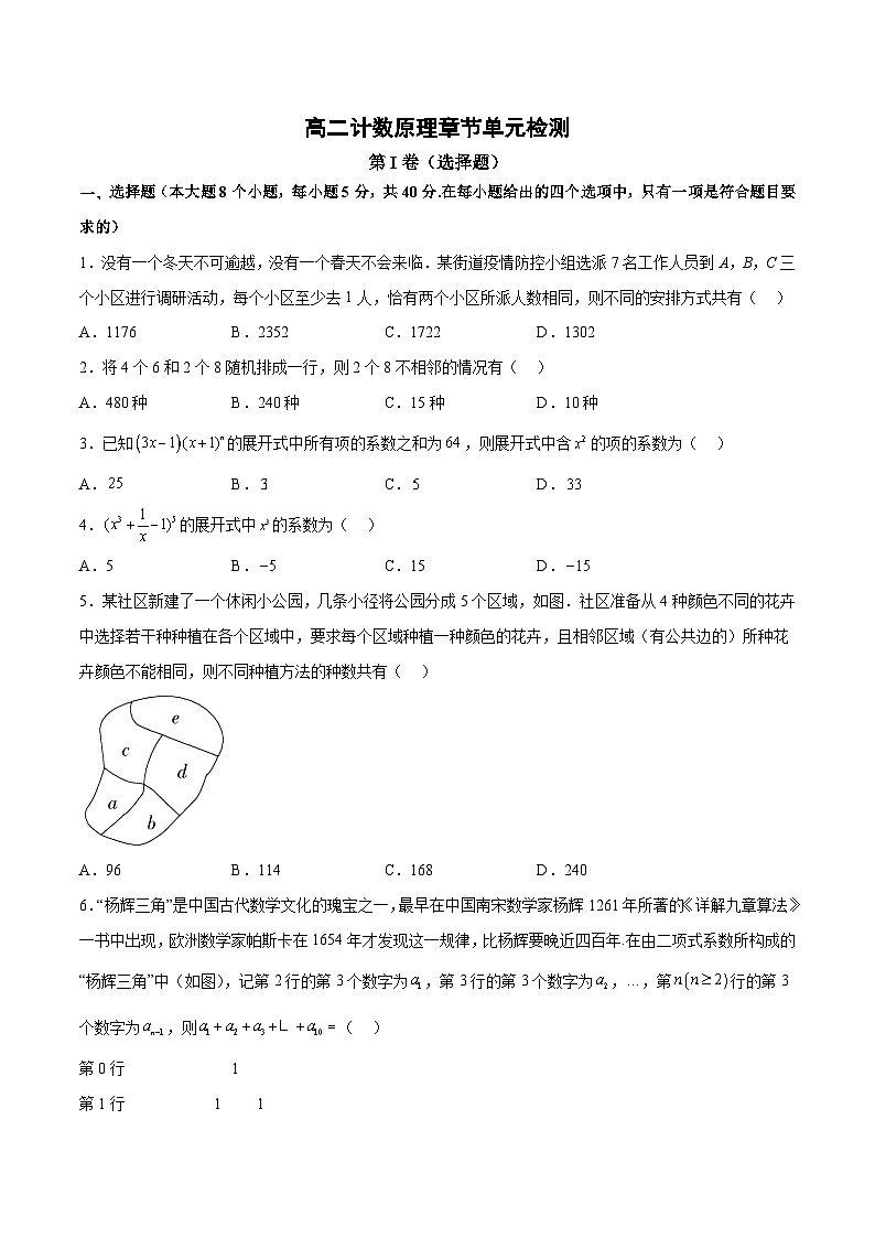 第六章 计数原理（章节单元检测）-高二数学同步教学题型讲义（人教A版选择性必修第三册）01