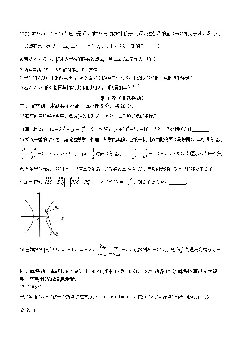 2024郑州高二上学期期末考试数学含答案第3页