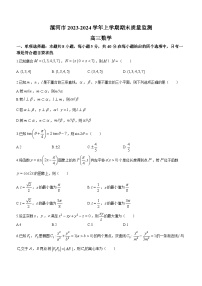 河南省漯河市2023-2024学年高三上学期期末质量监测数学试题