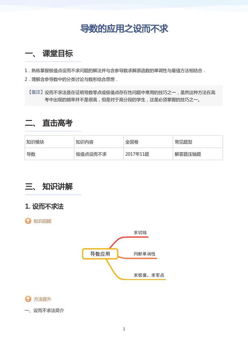 学而思高三寒假数学【题集及讲义】01