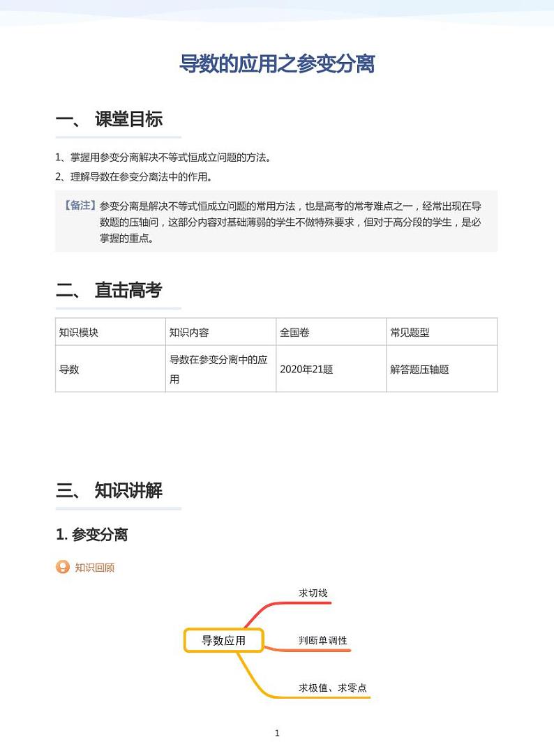 学而思高三寒假数学【题集及讲义】01