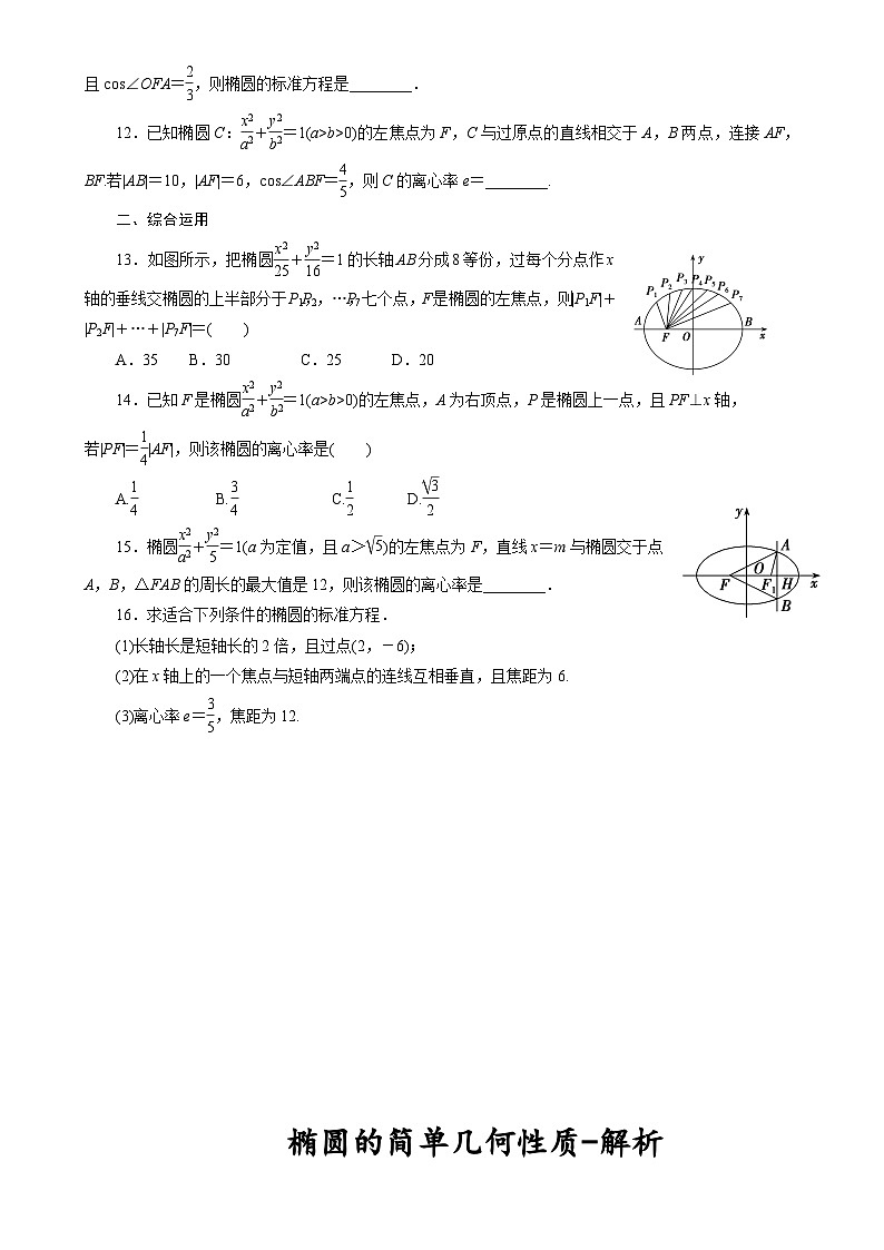 第三章3.1.2椭圆的简单几何性质第1课时课时作业 高中数学人教A版2019选择性必修第一册02