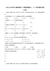 2023-2024学年云南省昭通一中教研联盟高二（上）期末数学试卷（B卷）(含解析）