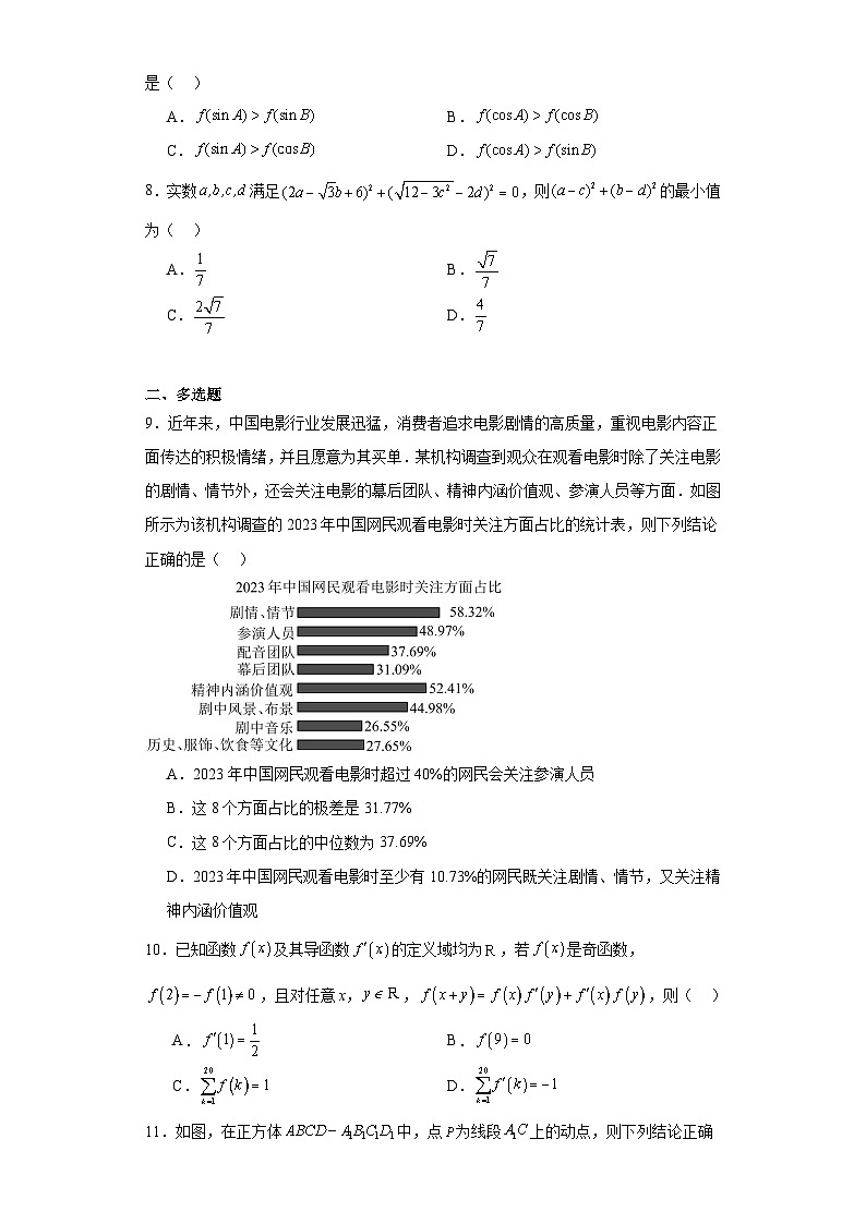 河南省郑州市郑州外国语学校2024届高三上学期适应性训练数学试题02