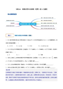 专练03 导数应用中求参数（范围）5种题型-2024年高考数学大一轮复习核心考点精讲精练（新高考专用）