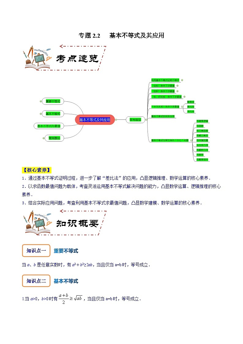 专题2.2 基本不等式及其应用-2024年高考数学大一轮复习核心考点精讲精练（新高考专用）01