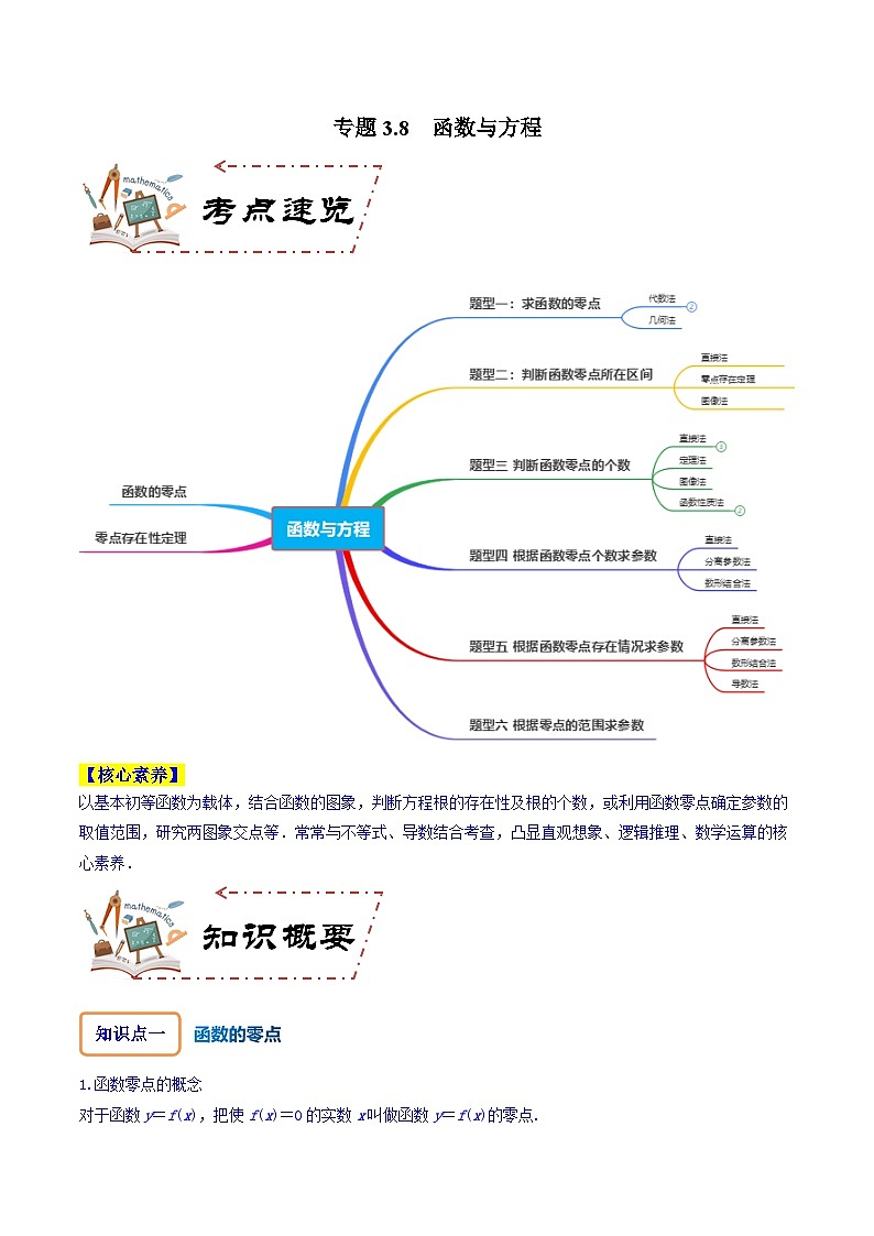 专题3.8 函数与方程-2024年高考数学大一轮复习核心考点精讲精练（新高考专用）01
