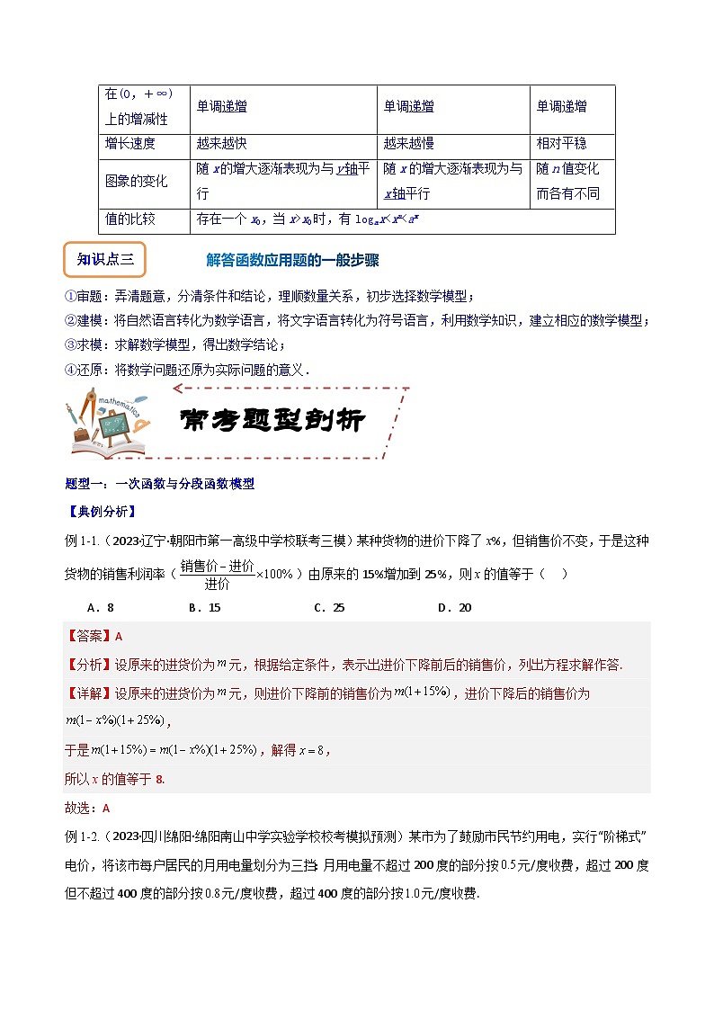 专题3.9 函数的实际应用-2024年高考数学大一轮复习核心考点精讲精练（新高考专用）02