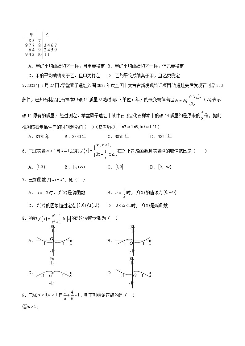 高一数学开学摸底考01（全国甲卷、乙卷专用）（考试版）第2页