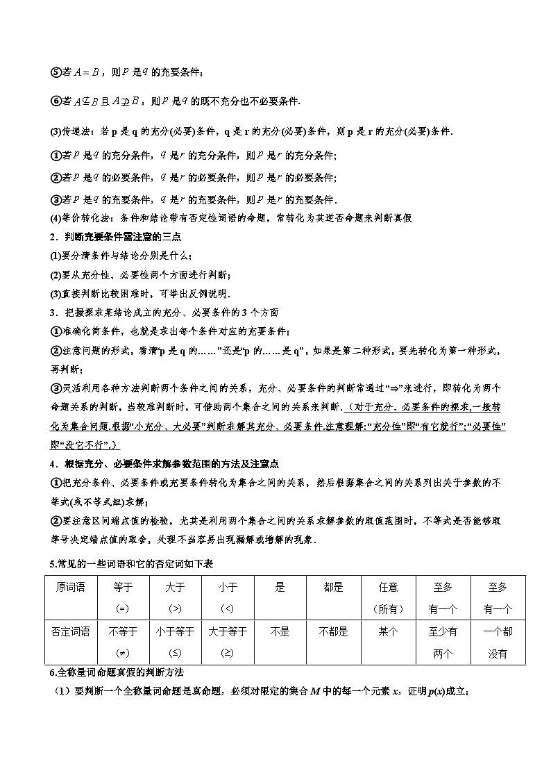 拓展1-4 常用逻辑用语5种常见考法归类（原卷版）第2页