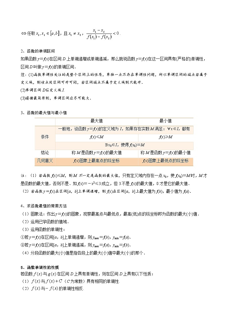 3.2.1 单调性与最大（小）值8种常见考法归类-2024-2025学年高一数学高频考点专题练（人教A版必修第一册）02