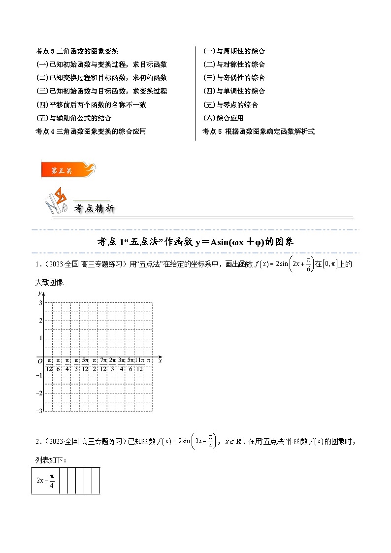 5.6 函数y＝Asin(ωx＋φ)5种常见考法归类（原卷版）第3页