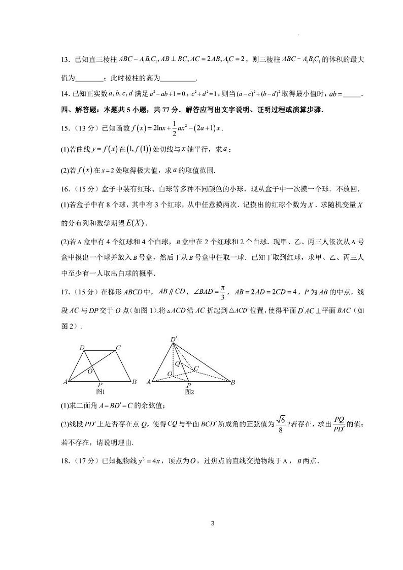 【新结构试卷】2024年高考仿真模拟数学试题（二）含答案第3页
