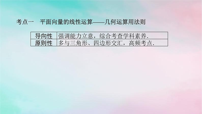 统考版2024高考数学二轮专题复习第二篇必备知识为基第3讲平面向量算法初步课件理第4页