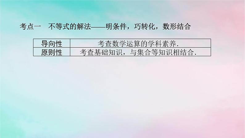 统考版2024高考数学二轮专题复习第二篇必备知识为基第2讲不等式推理与证明课件文04