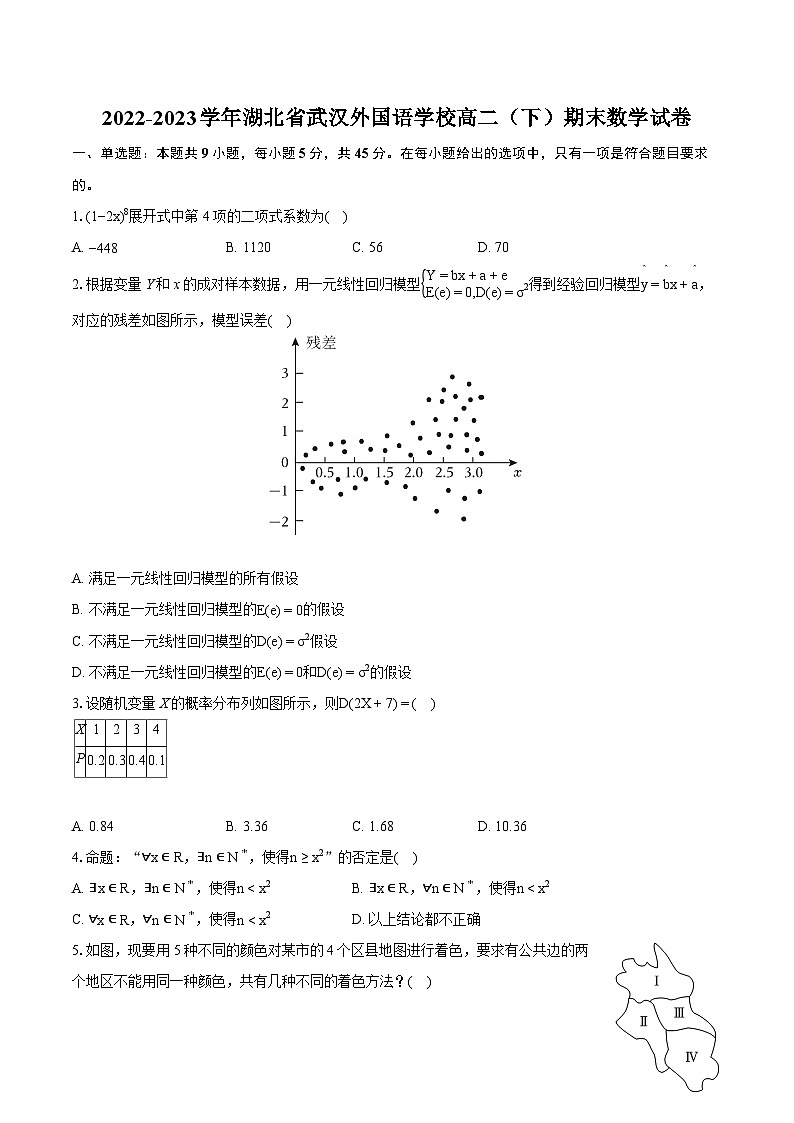 2022-2023学年湖北省武汉外国语学校高二（下）期末数学试卷（含详细答案解析）第1页