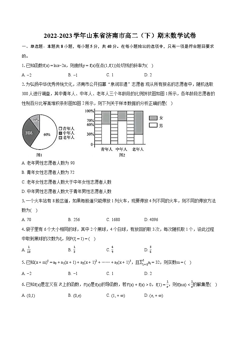 2022-2023学年山东省济南市高二（下）期末数学试卷（含详细答案解析）第1页
