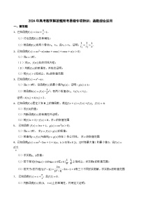 2024年高考数学解答题常考易错专项特训：函数综合运用