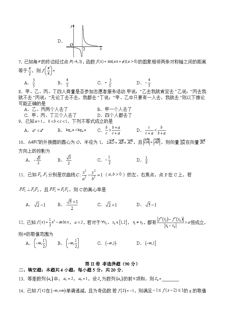 叙永一中高2021级高三下期开学考试文科数学试题第2页