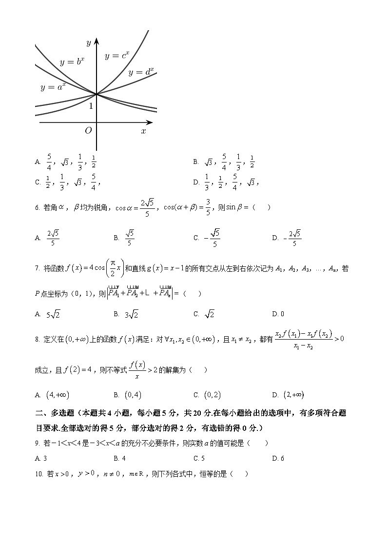 湖南省长沙市雅礼教育集团2023-2024学年高一上学期期末考试数学试题（原卷版）第2页